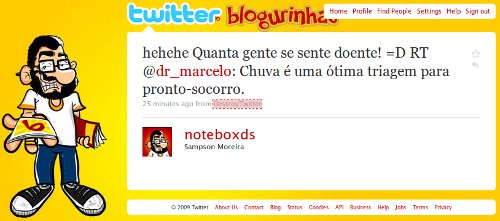 Tuíte do Sampson Moreira