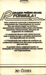 Credencial GP Brasil 1983 - Clique para ampliar