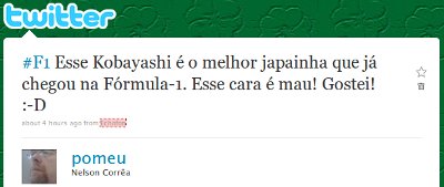 Comentário do Pô, meu! no Twitter sobre Kobayashi no GP Brasil 2009