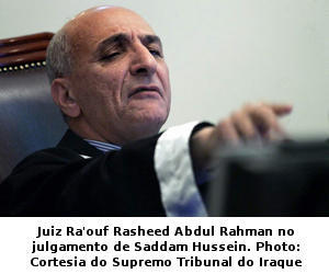 Imagem: Saddam no tribunal